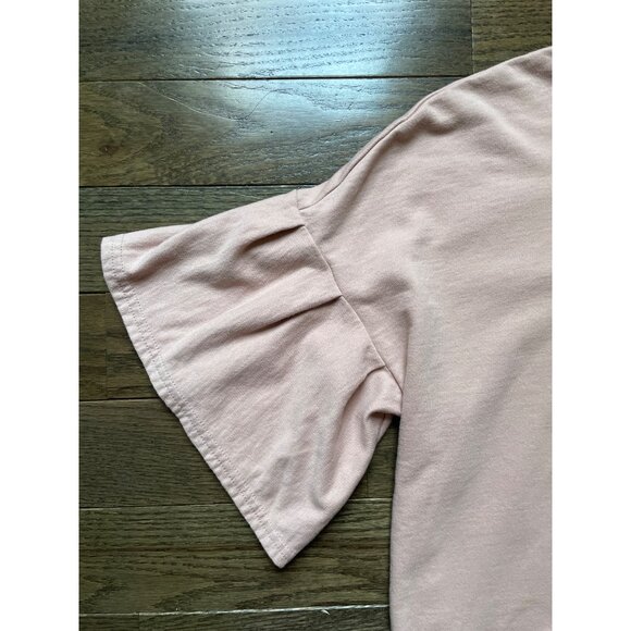 Beachlunchlounge Mini Dress Womens‎ Medium Blush Pink Cotton Flutter Sleeve - Picture 3 of 8